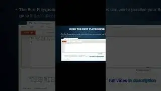 Rust play ground website || Rust programming tutorial #rustprogramming #shorts