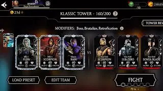 KLASSIC TOWER FATAL 160 BOSS BATTLE + REWARD MK MOBILE  #mkmobilegame