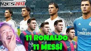 TÜRKÇE SPİKERLİ 11 RONALDO vs 11 MESSİ | PES 13 OYNUYORUZ