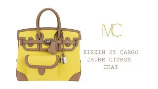 Hermes Birkin 25 Cargo Jaune Citron Toile Goeland Chai Swift Leather &bull; MIGHTYCHIC &bull;