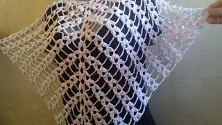 Chal triangular (punto piña) crochet