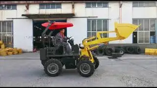Chinese single cylinder diesel powering a front loader