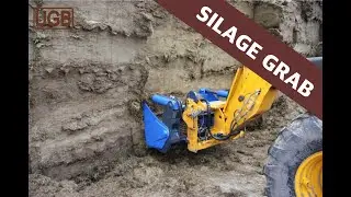 Silage grab and JCB telehandler. How it works with hard and soft silage. Tine are made in Germany.