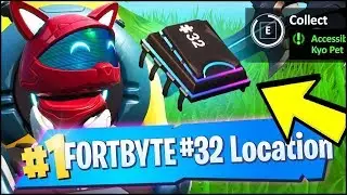 Fortnite Fortbyte #32 Location - Accessible by wearing Kyo Pet Back Bling at the northern most point