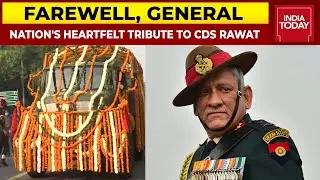 CDS Bipin Rawat's Funeral Procession Begins With Last Remains Being Taken To Brar Square In Delhi
