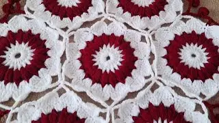 Tikki thalposh design,  crochet thalposh new design,  woolen rumal,  Thalposh,  round table cover