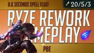 NEW RYZE FULL GAMEPLAY PBE - EMPOWERED True Damage, 0.8 seconds Spell Flux!