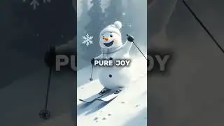 Cute Snowman Skiing/ Winter Fun Animation for Kids
