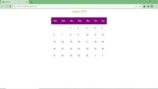 How To Create A Website Calendar In HTML & CSS | Website Calendar With HTML & CSS | Learn As Code.