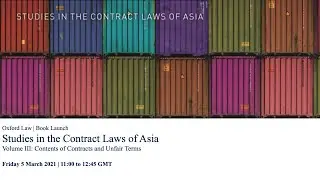 Book Launch: Studies in the Contract Laws of Asia - March 5, 2021