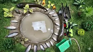 Catch fish use powerful water pump l mini pond fish l mini fridge creator l catch fish creator fish
