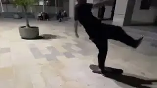 Guy Falls Backwards While Doing Skateboard Flip - 1092072