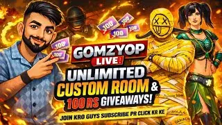 🔴 RANK PUSH | 1V1 🔥PRO GAMEPLAY | UNLIMITED CUSTOM ROOMS | #gomzyoplive #bgmicustoms #shortsfeed