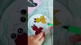 A cute handmade fish art piece created on a paper plate. #shortvideo #youtubeshorts #diy #shorts