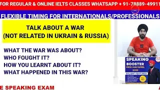 Talk About A War cue card sample answer by #Ramandeep singh | New Cue Card #War #SpeakingBooster