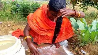 Indian Women Hairwashing And Dry Hair Full Video And Women Hair Care Routine & Real Music #washing 