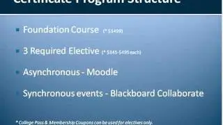 SLOAN-C CERTIFICATE PROGRAM