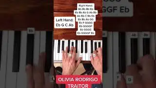 Olivia Rodrigo - Traitor (EASY Piano Tutorial With Letter Notes) #Shorts