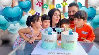 يوم ميلاد التوأم👼🏻👼🏻صار عمرهم (2)سنتين💙