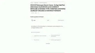 NCCCO Telescopic Boom Crane Swing CabTLL 2025 EXAM QUESTIONS AND CORRECT DETAILED ANSWERS WITH VERIF
