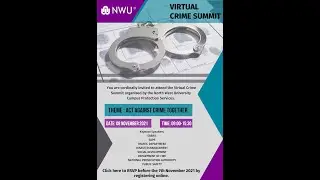 NWU Virtual Crime Summit. Act against crime together