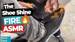 Растопите чернила на моей обуви 😮🔥 ЛУЧШАЯ АСМР-чистка обуви Огненное ЗЕРКАЛО #asmr #shoeshine