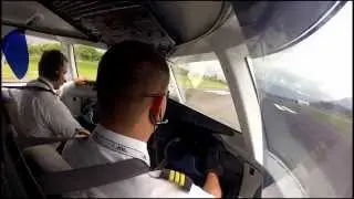 Dornier 328 Cockpit view - Visual approach runway 02 at Medellin (Olaya Herrera) Airport