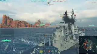 World Of Warships Random Battle Gameplay With GEORGIA Battleship (No Commentary Gameplay)