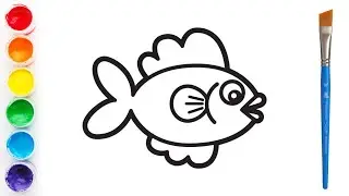 Fun Fish Drawing And Painting For Kids And Toddlers | Learn To Draw Cute Fish 🐠