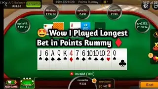 🤩 Wow I Played Longest Bet in Points Rummy &diams;️ !! Points Rummy Gameplay !! Rummy Circle 