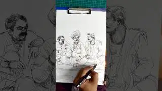 How to Draw Freehand Figures Composition with Basic Step by Step !! 😱😱#art #easy #figure #sketch