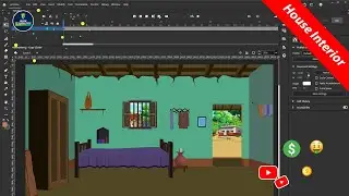 How To Make Poor People House Interior Background Design in Animate | Adobe Animate Hindi Tutorial