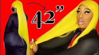 LOOK AT THIS YELLOW 42&rdquo; LACE WIG I FOUND!!! ( human hair dupe) | 2022
