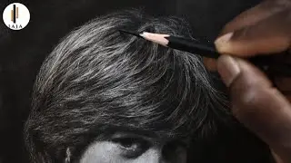 How to draw realistic hair in 3 minutes. | Step by Step Tutorial |