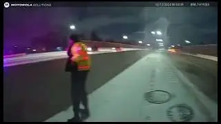 Michigan state police sliding to right and the left on black ice  #shorts 