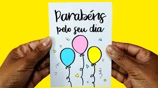 Como fazer CART&Atilde;O DE ANIVERS&Aacute;RIO f&aacute;cil | CART&Atilde;O DE ANIVERS&Aacute;RIO ❤️ Hellen Chagas