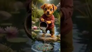 Puppy lost his fish shop 😭🐠 #puppy #puppies #viral #shortvideos #shorts #ai #youtubeshorts #fish