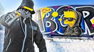 Bart Simpson Graffiti In The Snow | Happy New Graff Year