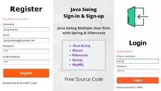 Java Swing Login and Register With Spring and Hibernate |  Signin And Signup With Multiple User Role
