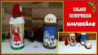НОВОГОДНИЕ ПОДЕЛКИ С ДЕКУПАЖЕМ И КАРТОННЫМИ КОРОБКАМИ / ОРИГИНАЛЬНЫМИ СЮРПРИЗАМИ 🎁🥰🎄