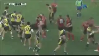 HUGE RUGBY BRAWL!! Georgian Game [2 Angles]