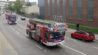 L&ouml;schzug der BF Augsburg auf Alarmfahrt!