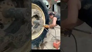 Tractor Puncture Tire Repair Without Dismantle Wheel!