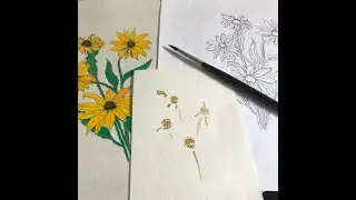 Painting Flowers With Coffee: Black Eyed Susans