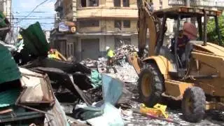 Así amaneció el centro de la capital después del desalojo de las ventas