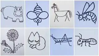 Cute Animal Drawing Ideas for Children | Learn to Draw Animals and Color Them in Easy Steps
