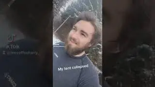 My tent collapsed yesterday, but I'm staying not giving up #survival #tent #snow #winter
