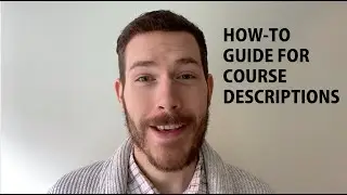 How to write awesome course descriptions