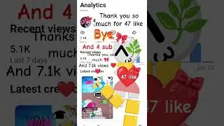 thank you so much for 47 like and 4 sud 7.1k views ❤️
