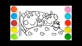 Peppa Pig and George Bed Drawing, Painting & Coloring For Kids and Toddlers_ Kids Art